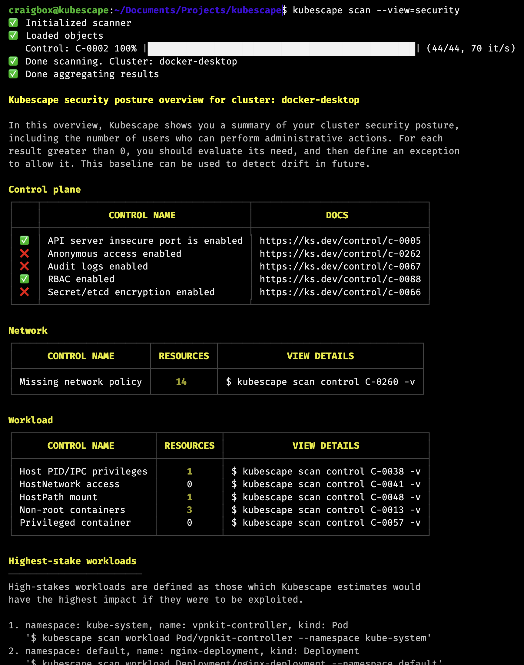 The new overview security scan