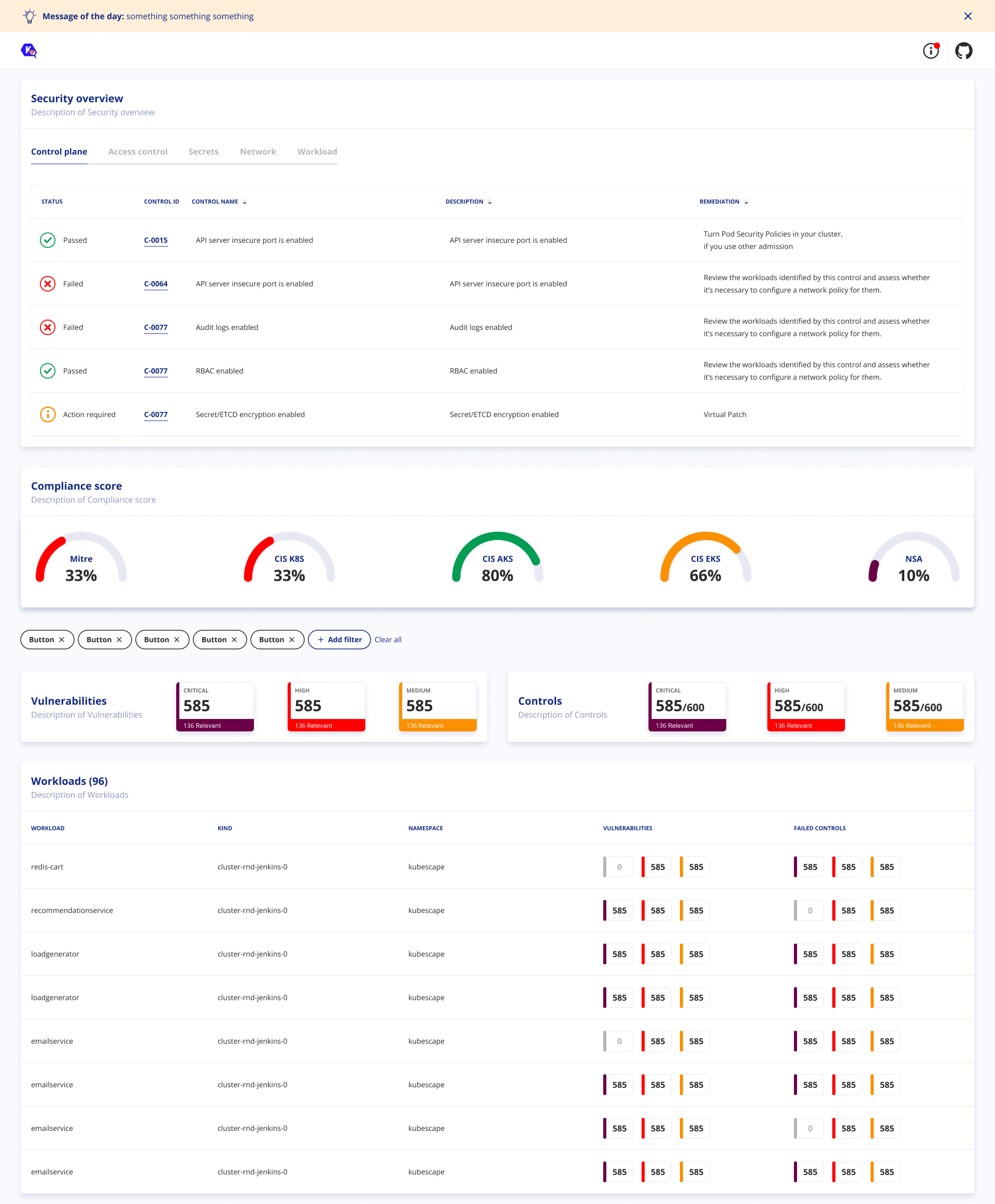Kubescape 3.1 UI preview